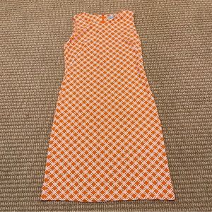 J. McLaughlin Orange and White Geometric Dress